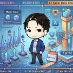Karpathy氏のSoftware 3.0概念図。Vibe codingが開発の「床」を上げ、Agentic engineeringが「天井」を突き破る進化を示し、手動からAI、そしてエージェント主導のマクロアクション開発へ移行する様子を表現しています。