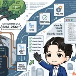 GitコミットSHAで追跡されるnpm未公開の内部コードが、ベンダーディレクトリにコピーされ、SHA検証やクリーンな再構築を経て、package.jsonが安全に管理・検証される自動化プロセスを図示したイラスト。