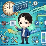 排他制御のシステム図。複数のリクエストに対し、TTL付きUPSERTを用いたデータベース更新やキャッシュ処理のフローが示されています。ON CONFLICT DO NOTHINGで処理がスキップされる様子と、TTL切れ後の再取得も描かれています。